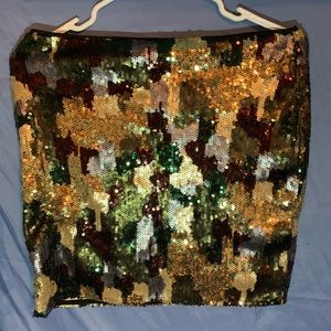 Missguided x Carli Bybel Sequins Camo Mini Skirt